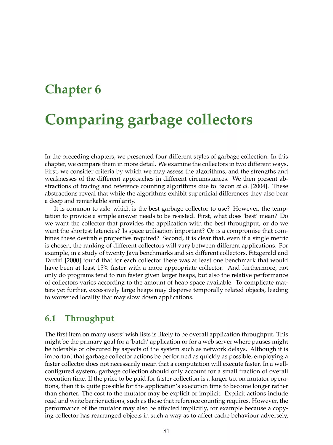 6. Comparing garbage collectors
6.1. Throughput