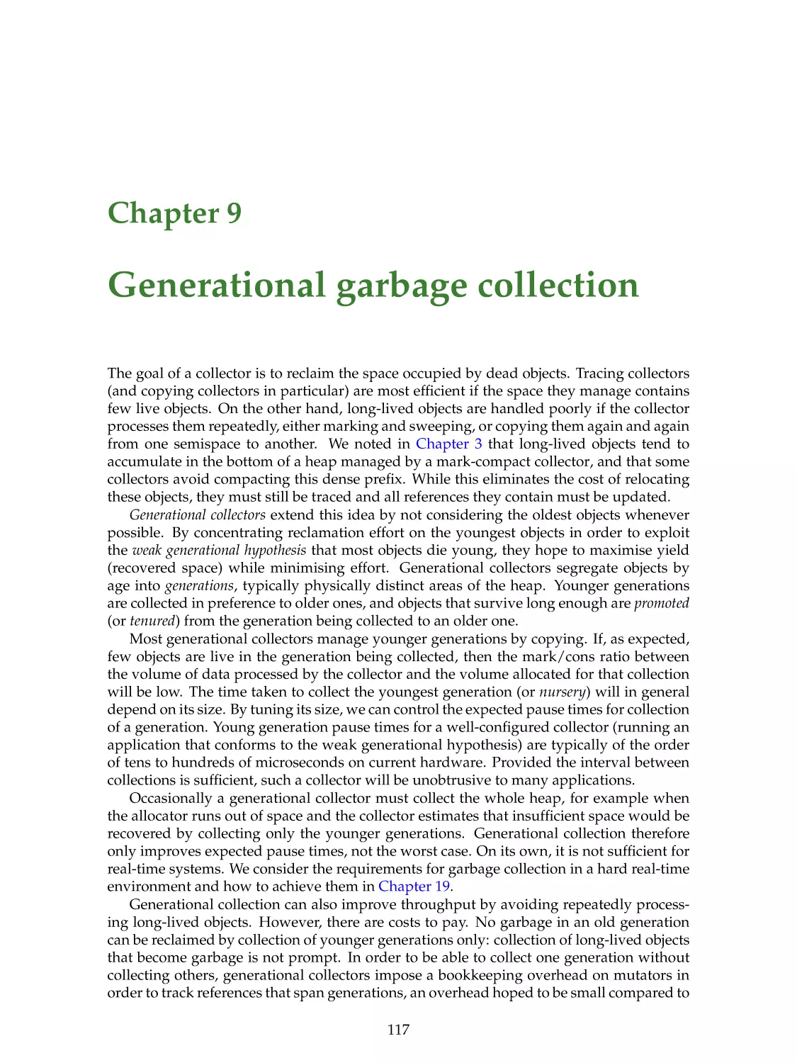 9. Generational garbage collection