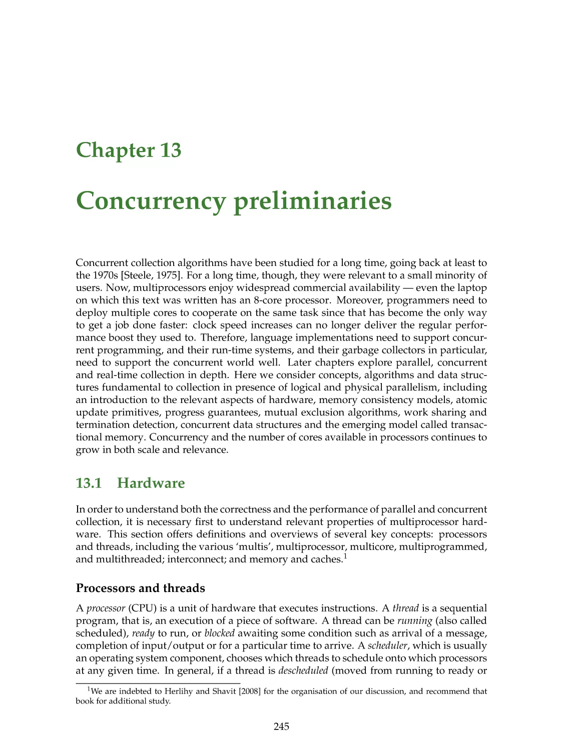 13. Concurrency preliminaries
13.1. Hardware
Processors and threads