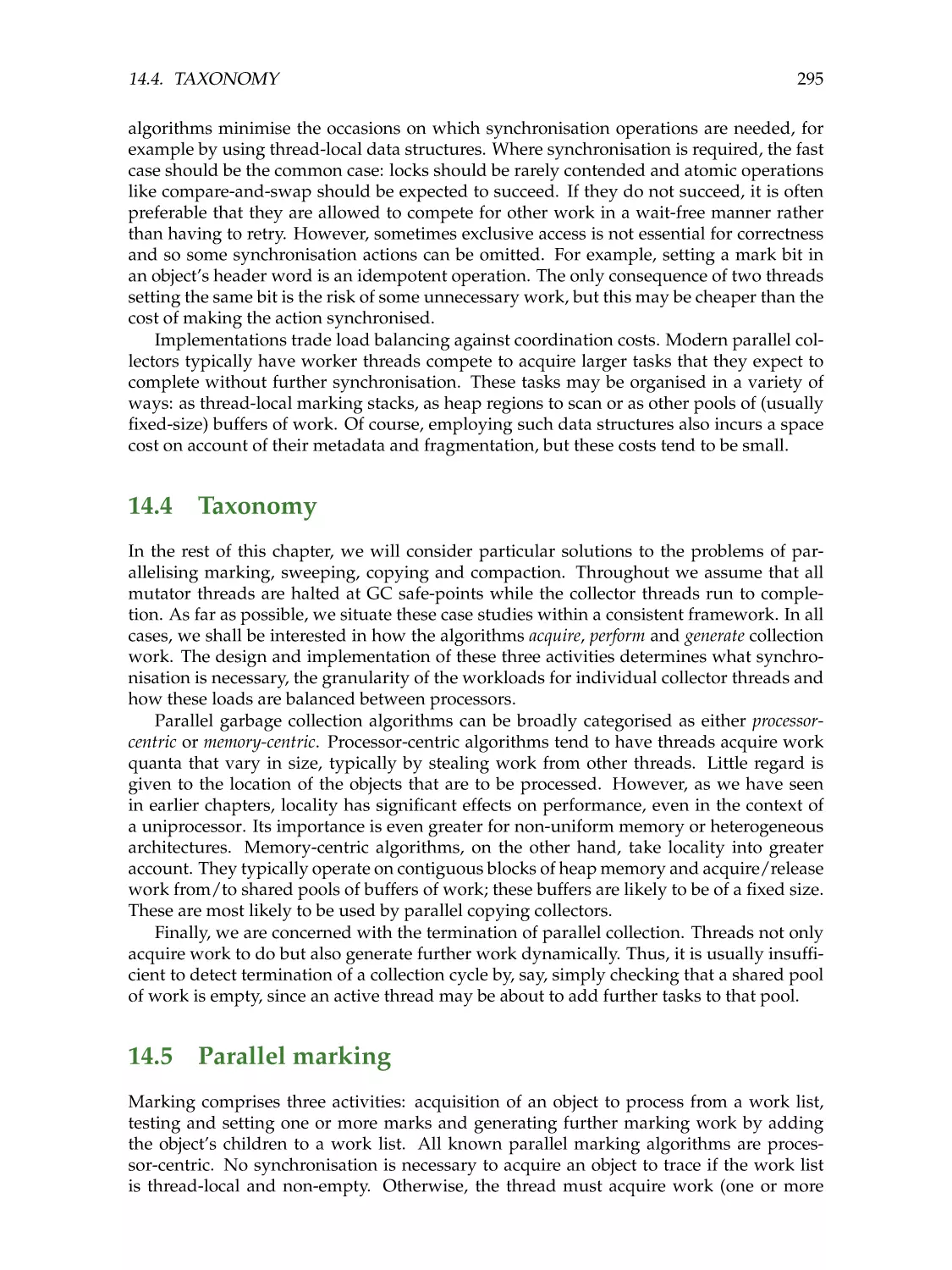 14.4. Taxonomy
14.5. Parallel marking