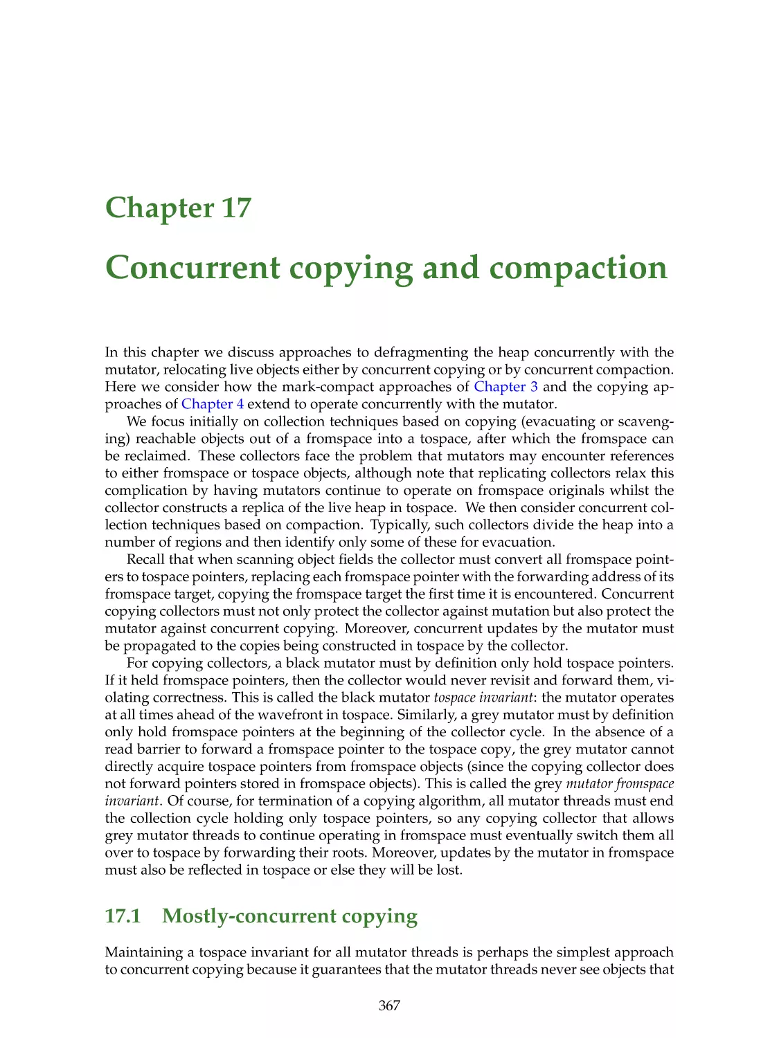17. Concurrent copying and compaction
17.1. Mostly-concurrent copying
