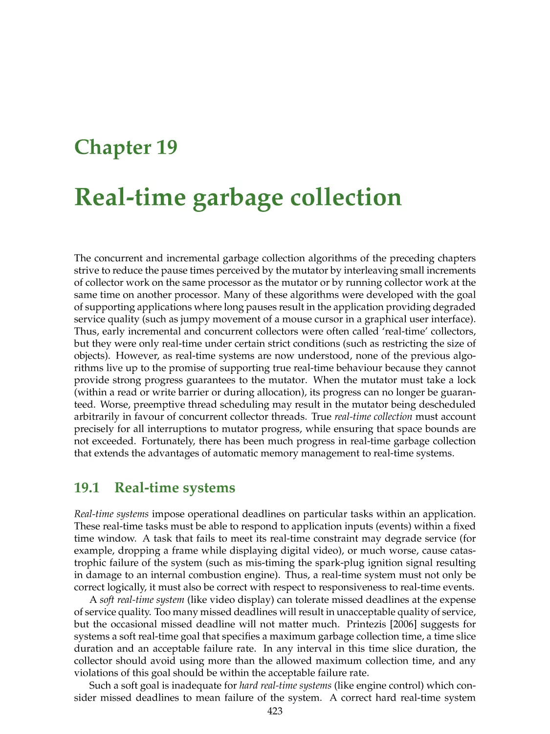 19. Real-time garbage collection
19.1. Real-time systems