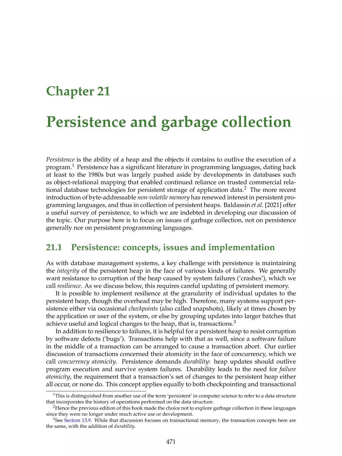 21. Persistence and garbage collection
21.1. Persistence