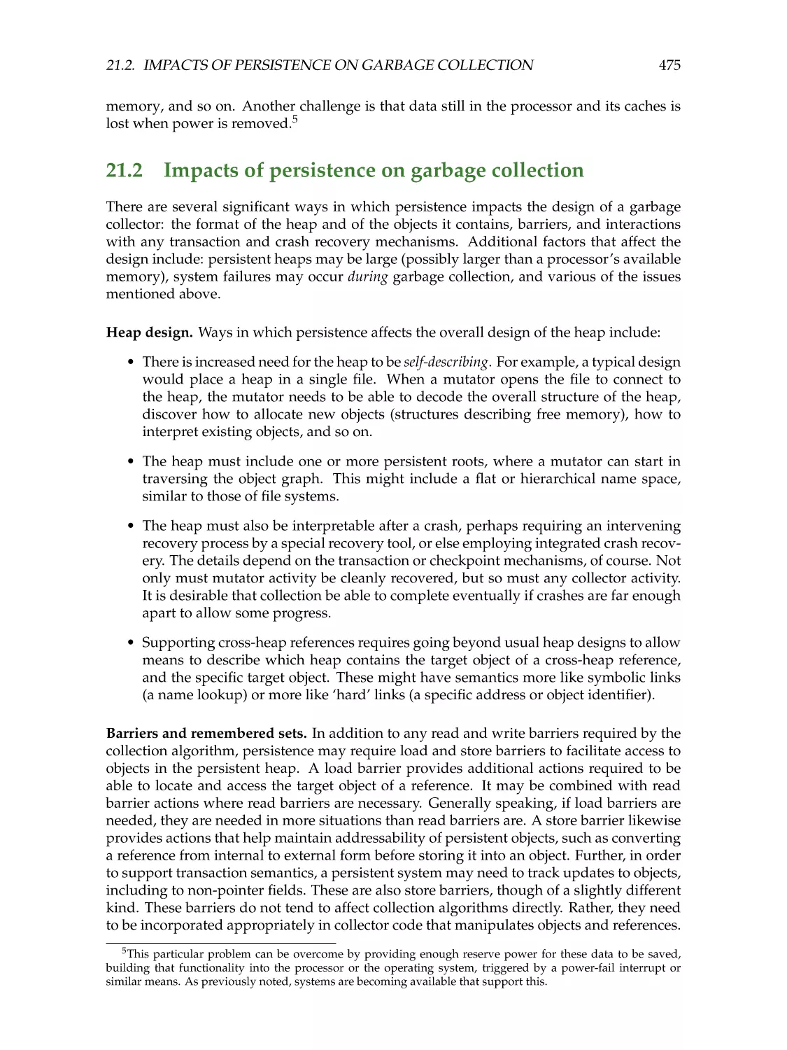 21.2. Impacts of persistence on garbage collection