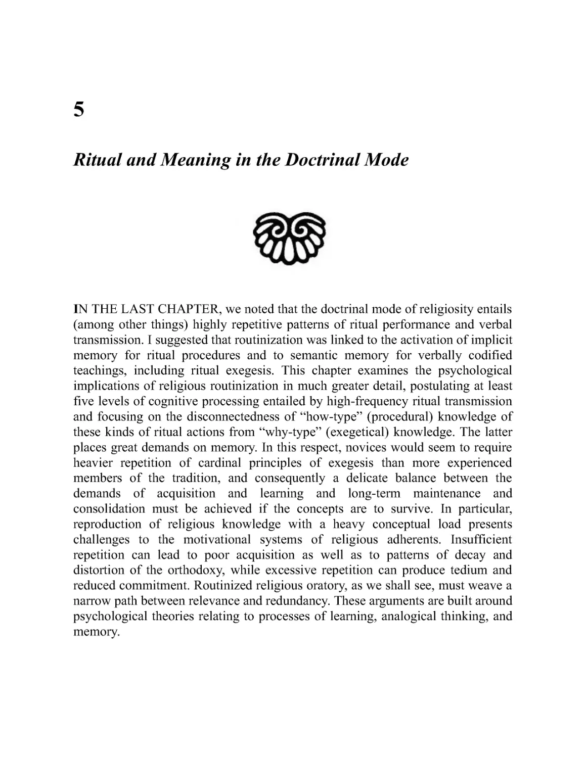 5 - Ritual and Meaning in the Doctrinal Mode