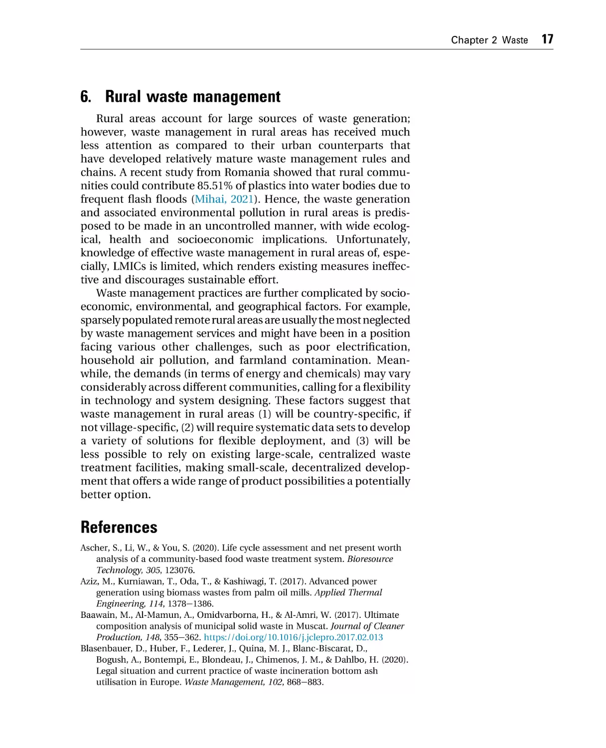 6. Rural waste management
References