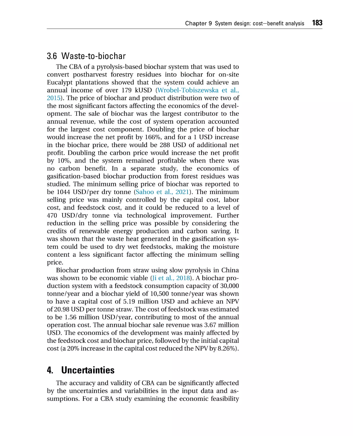 3.6 Waste-to-biochar
4. Uncertainties