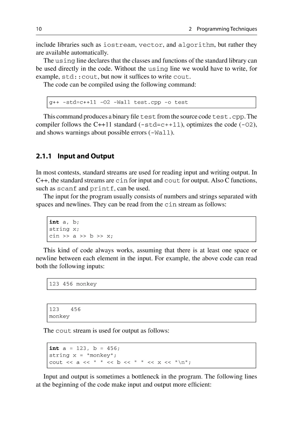 2.1.1 Input and Output