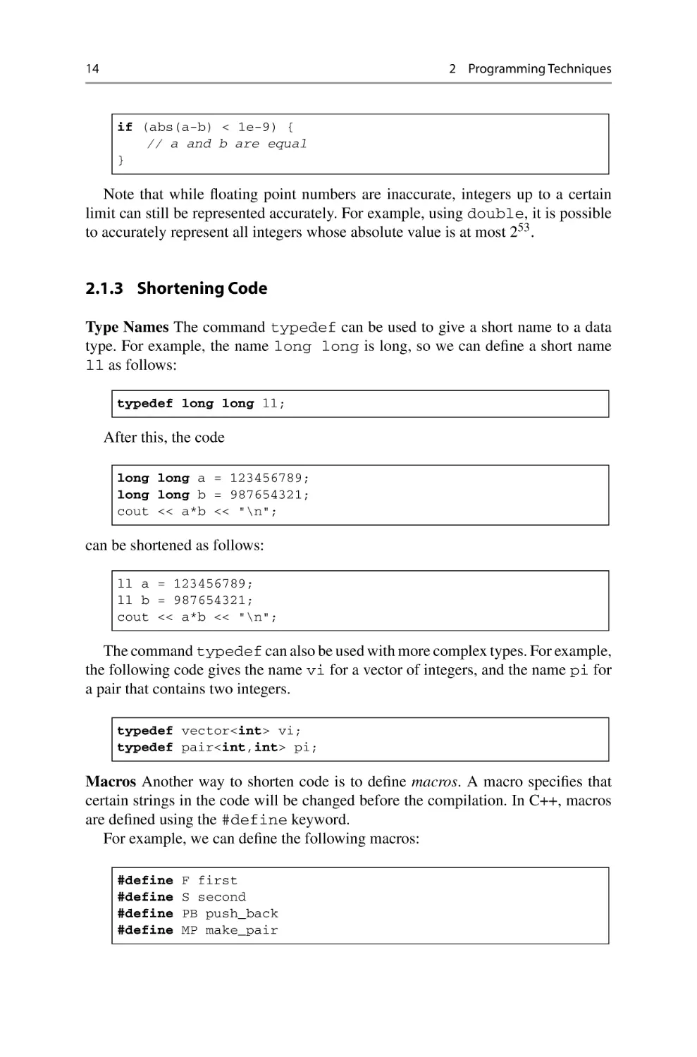 2.1.3 Shortening Code