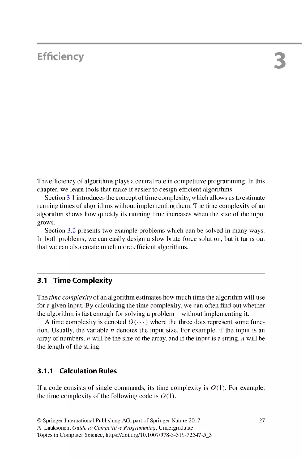 3 Efficiency
3.1 Time Complexity
3.1.1 Calculation Rules