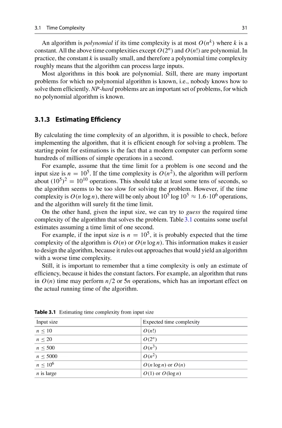 3.1.3 Estimating Efficiency