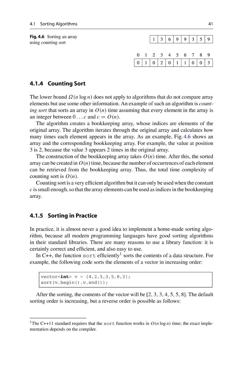 4.1.4 Counting Sort
4.1.5 Sorting in Practice