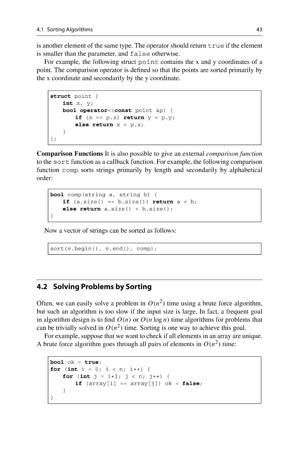 4.2 Solving Problems by Sorting