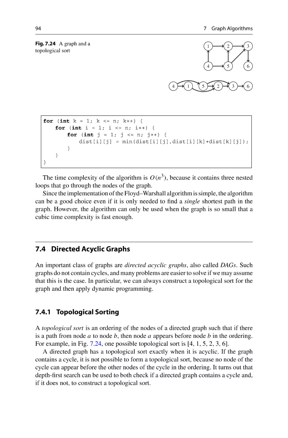 7.4 Directed Acyclic Graphs
7.4.1 Topological Sorting