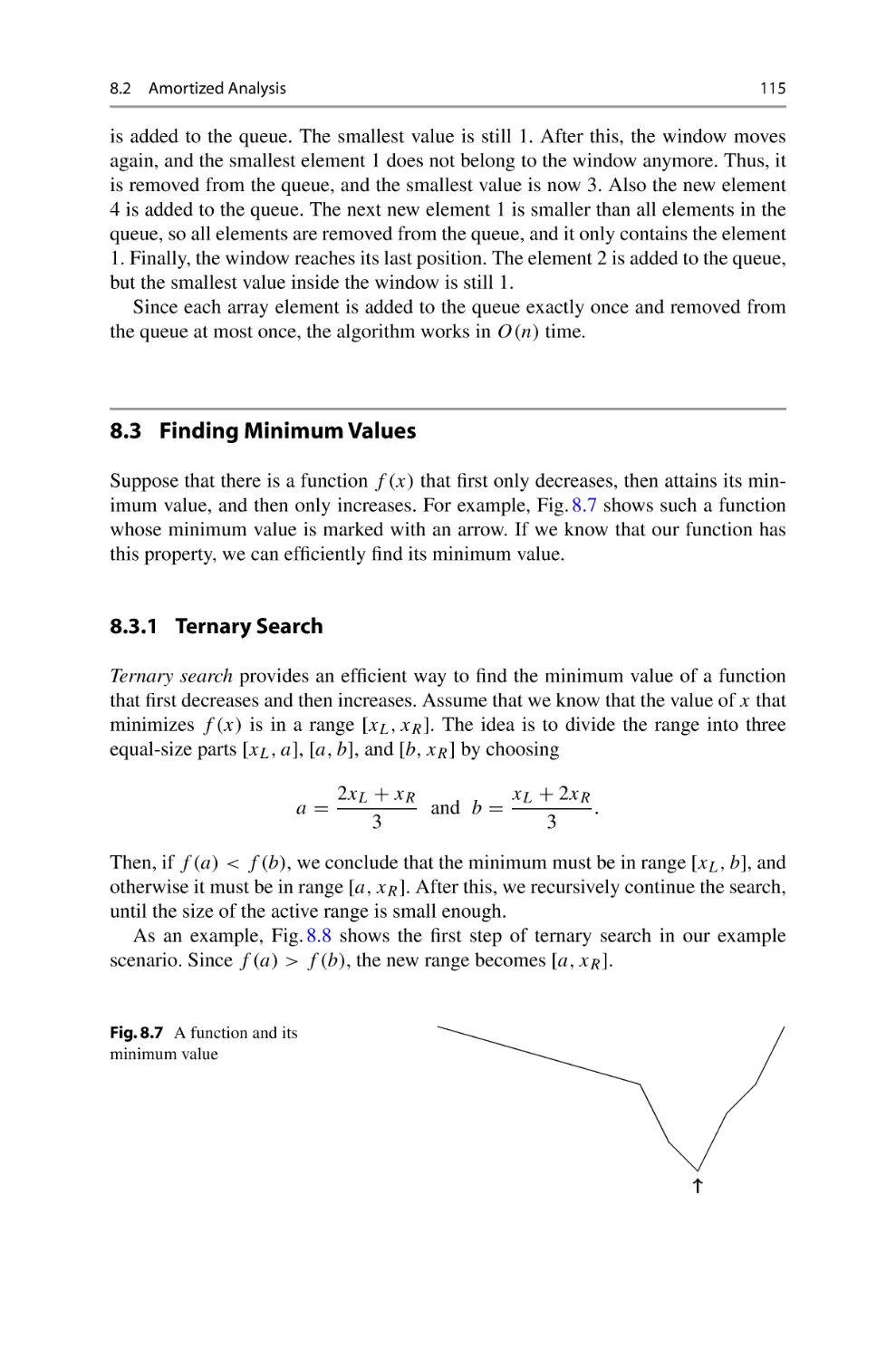 8.3 Finding Minimum Values
8.3.1 Ternary Search