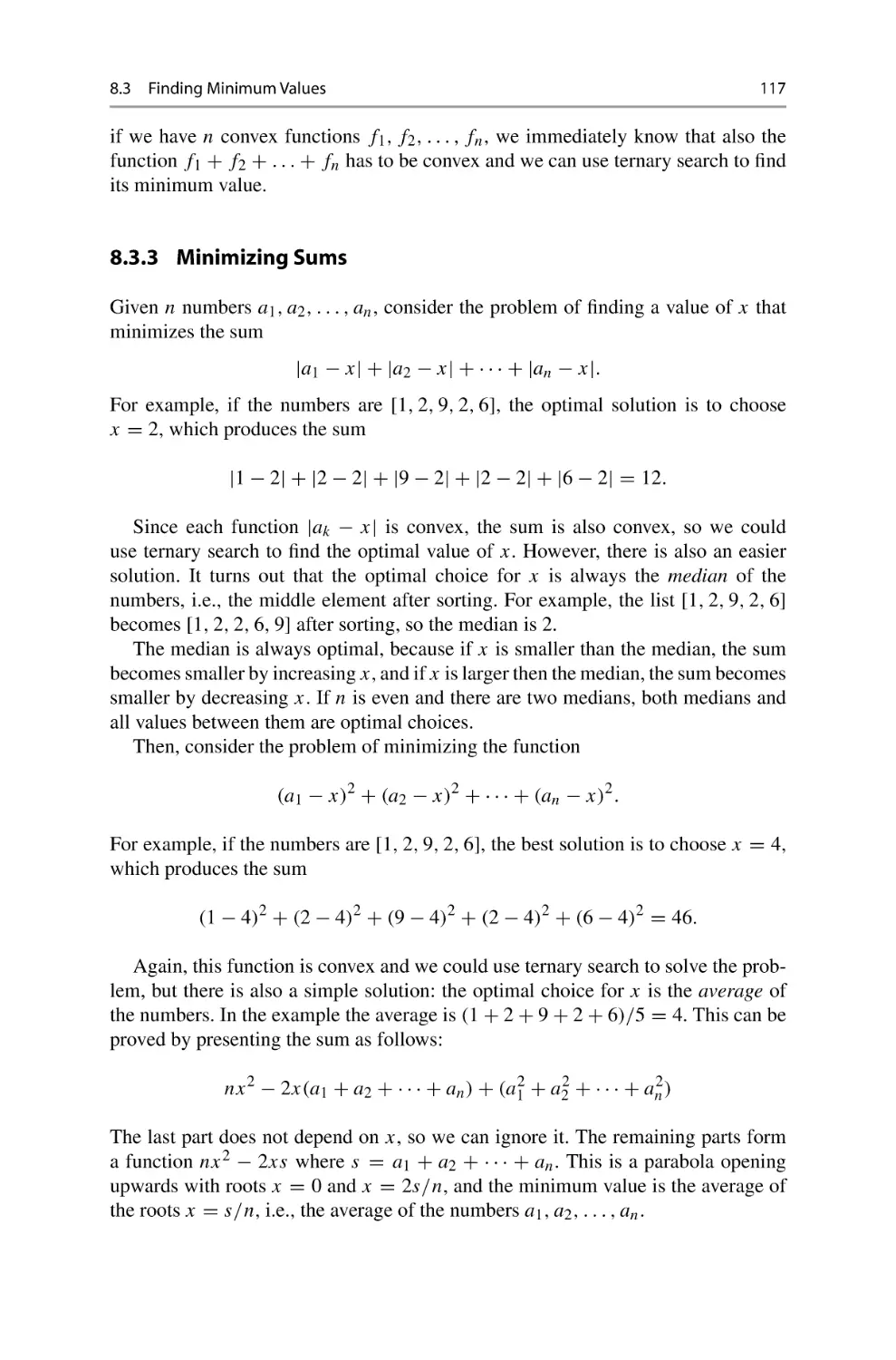 8.3.3 Minimizing Sums