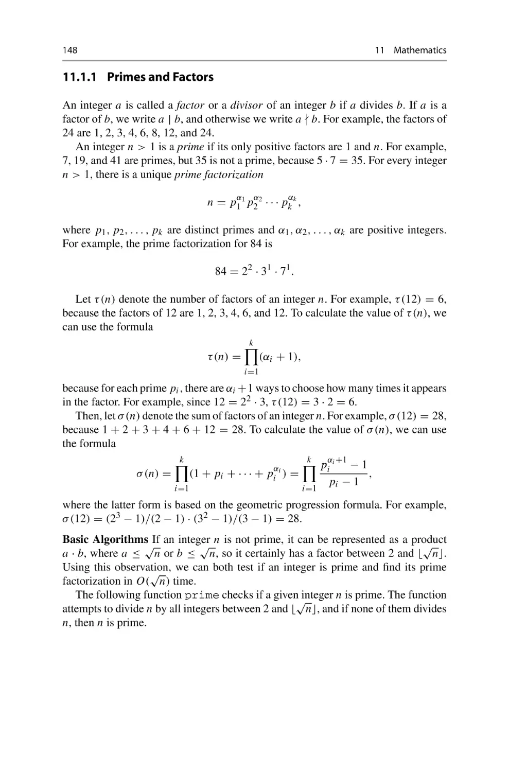 11.1.1 Primes and Factors