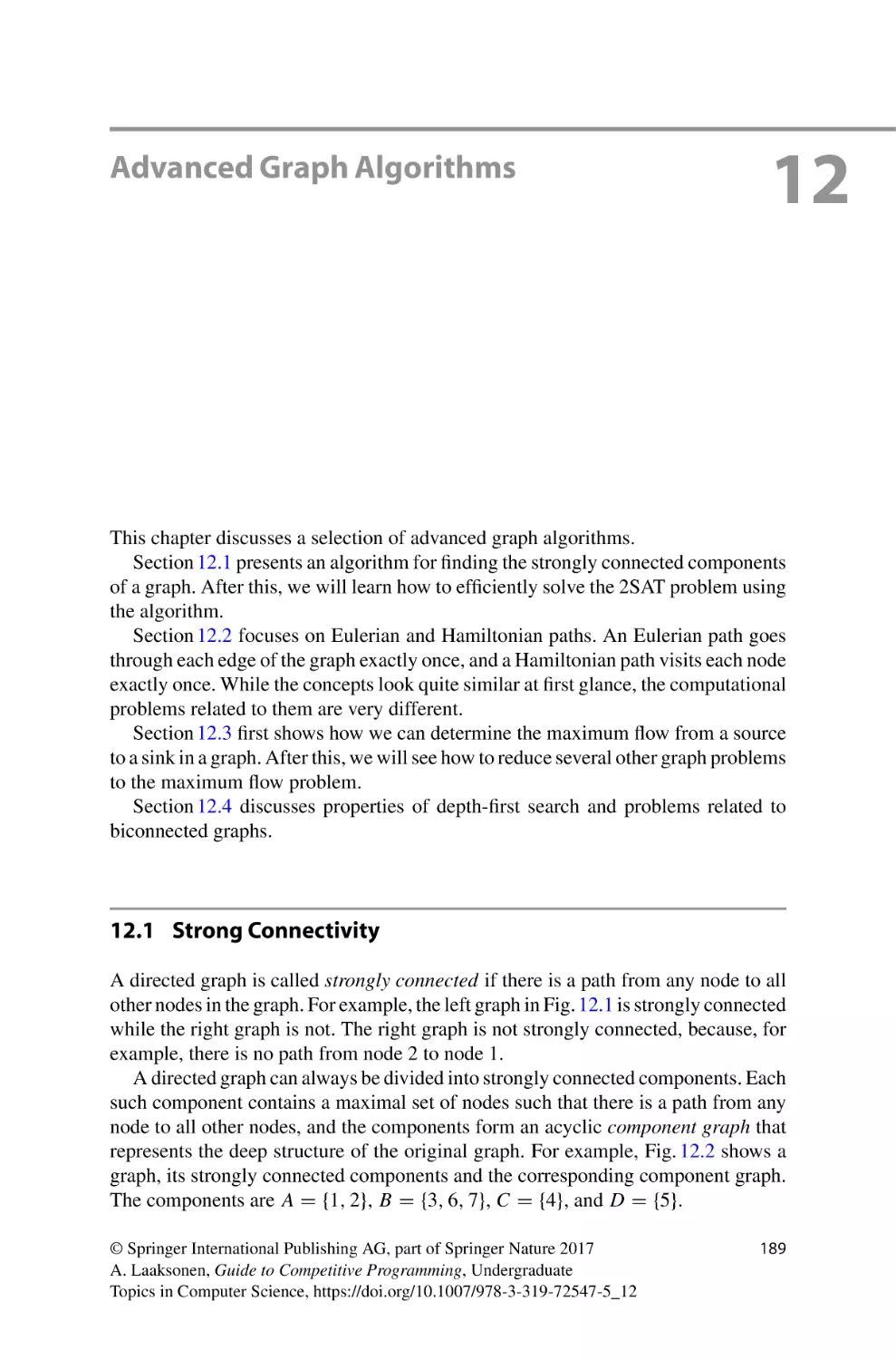 12 Advanced Graph Algorithms
12.1 Strong Connectivity