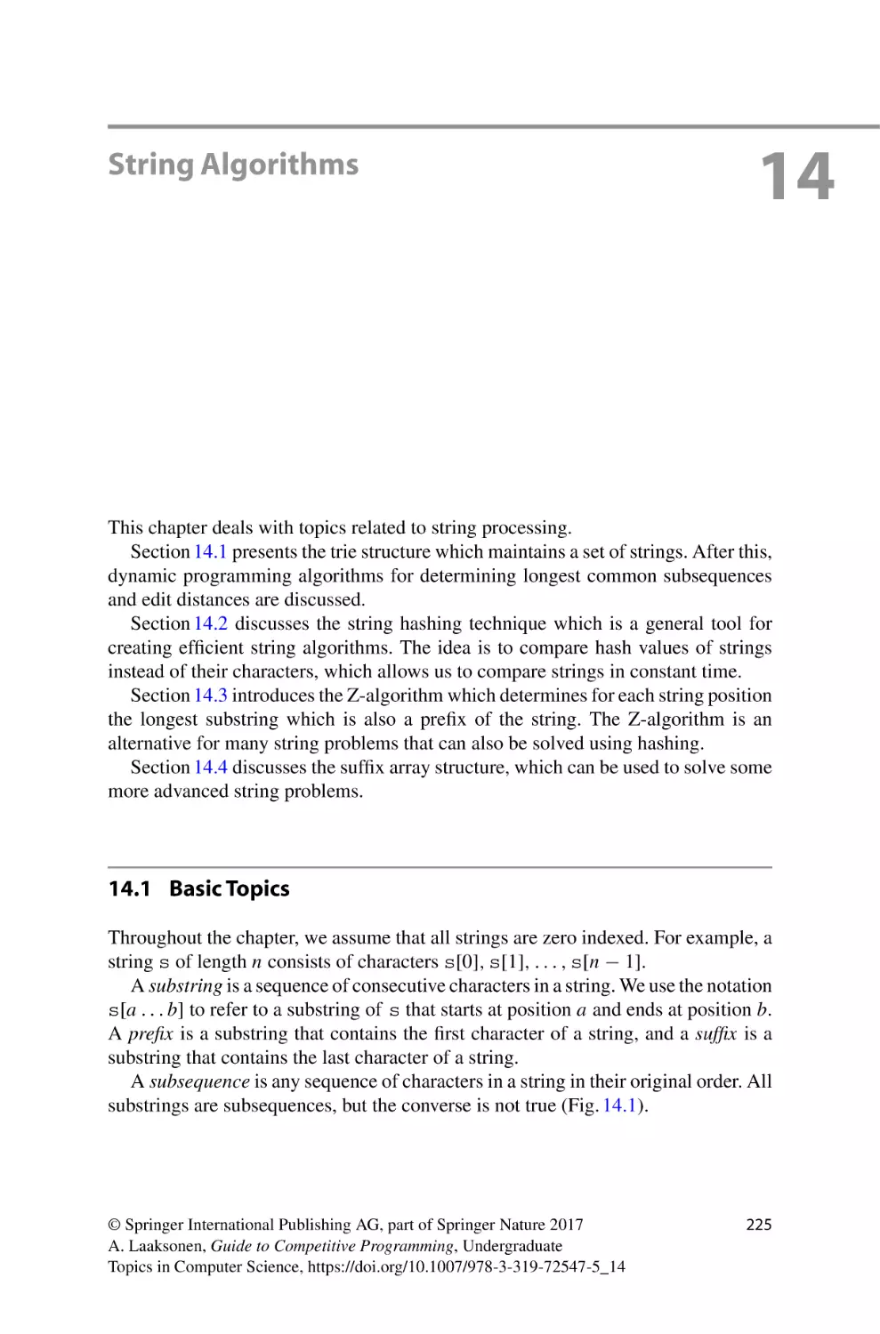 14 String Algorithms
14.1 Basic Topics