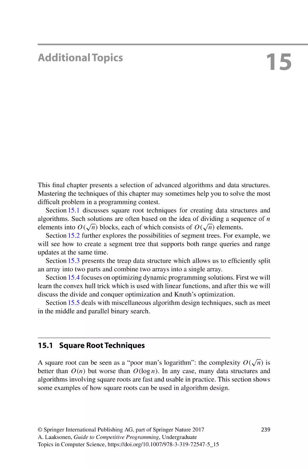 15 Additional Topics
15.1 Square Root Techniques