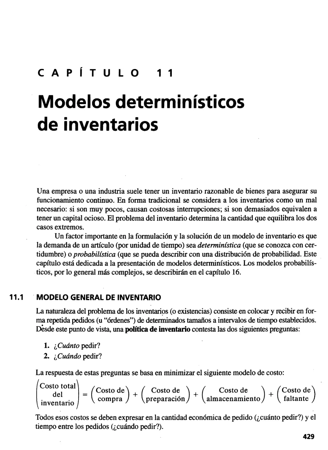 11. Modelos determinístcos de inventarios