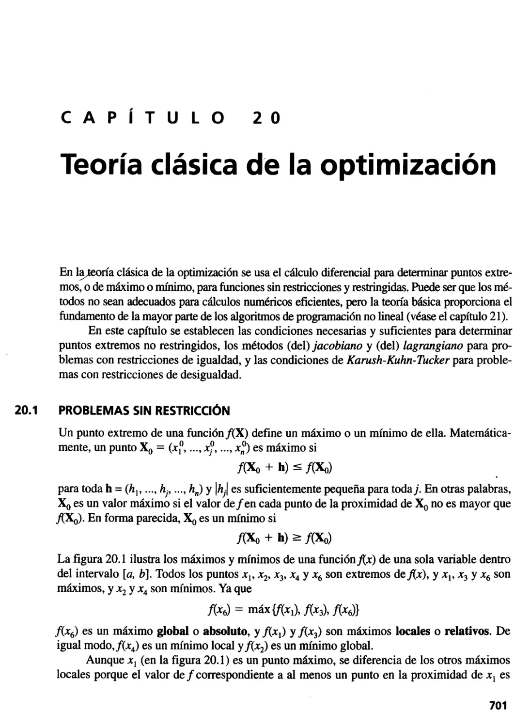 20. Teoría clásica de la optimización
