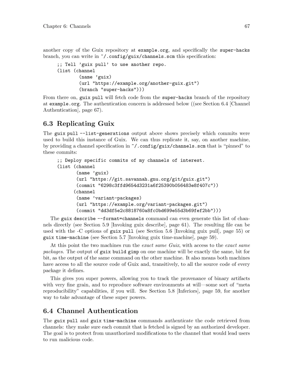 Replicating Guix
Channel Authentication