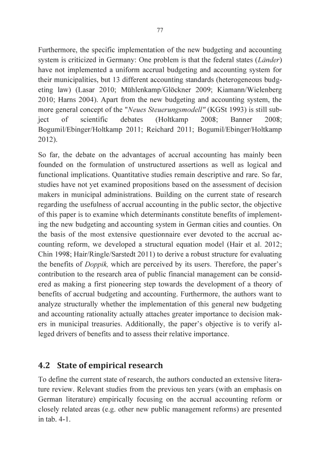 4.2 State of empirical research