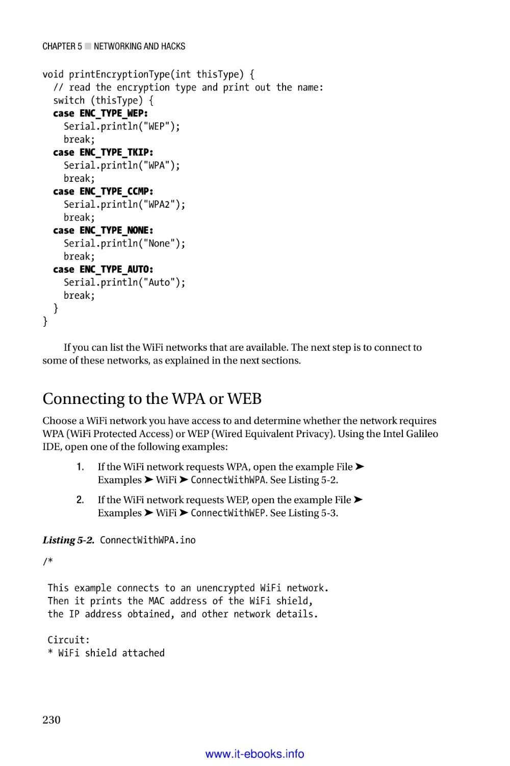 Connecting to the WPA or WEB
