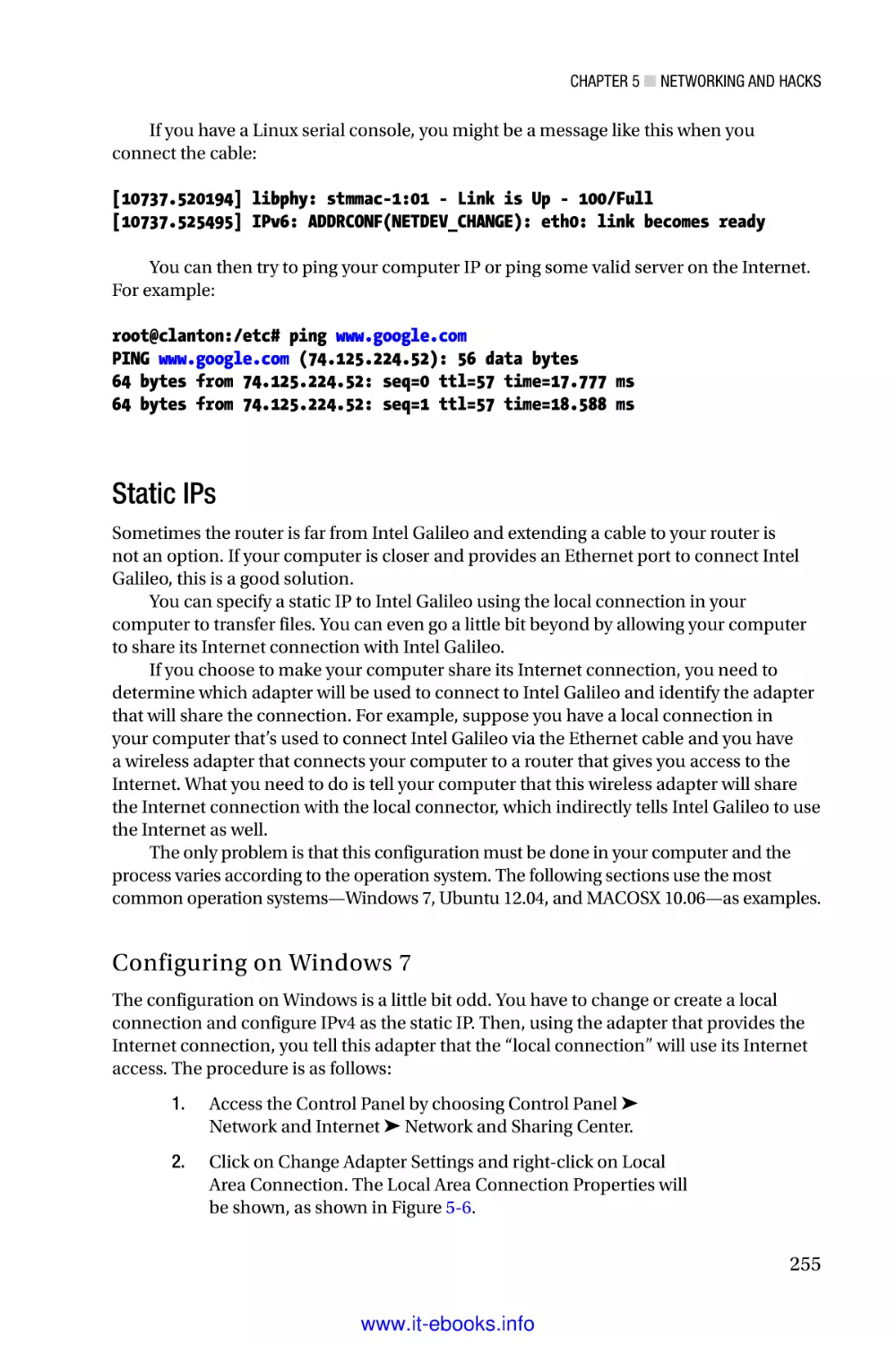 Static IPs
Configuring on Windows 7