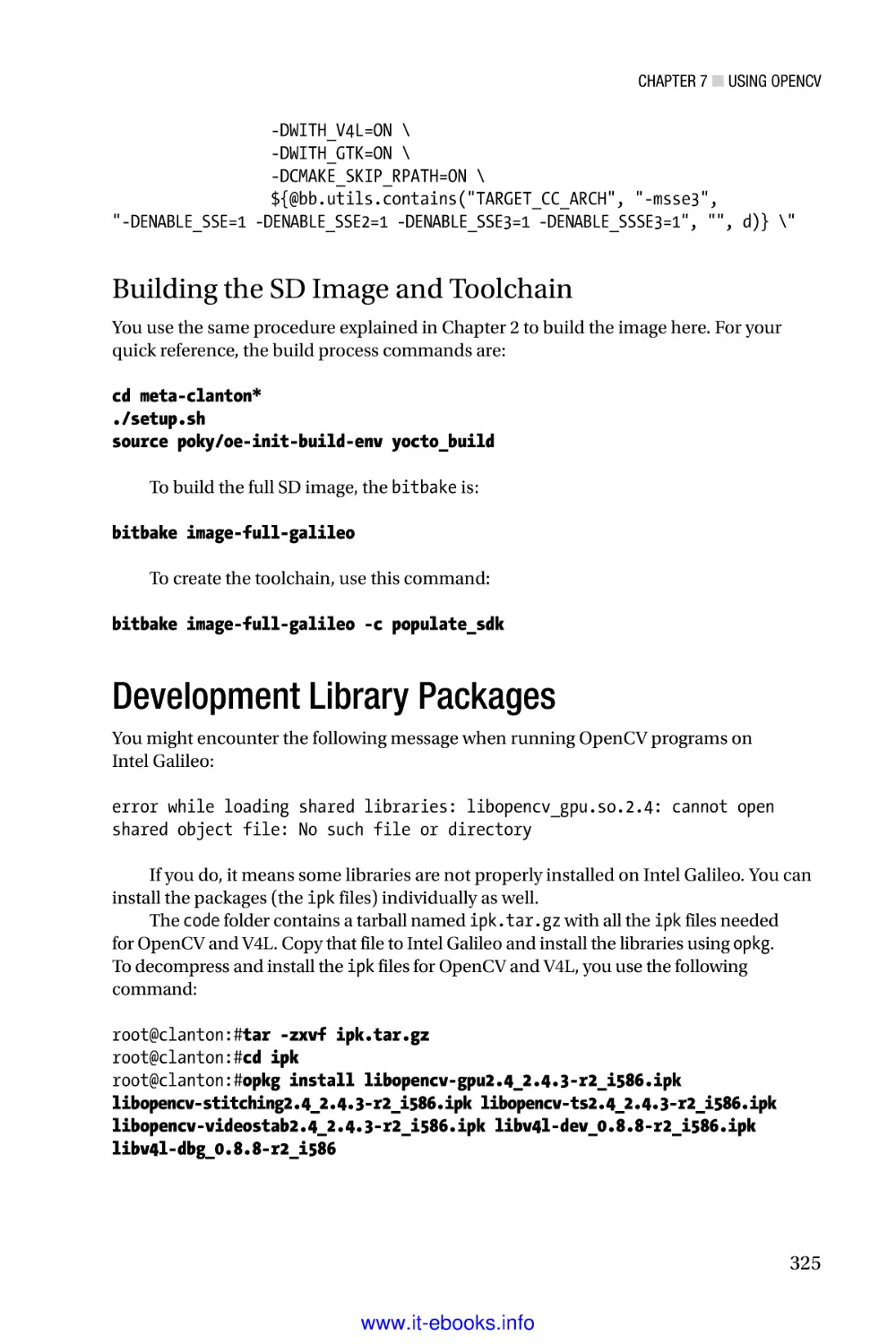 Building the SD Image and Toolchain
Development Library Packages