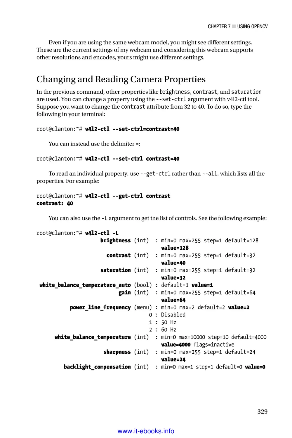 Changing and Reading Camera Properties