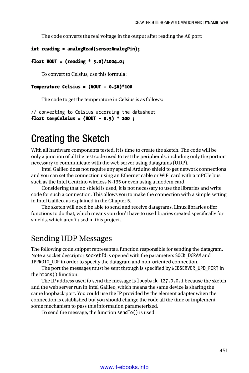 Creating the Sketch
Sending UDP Messages