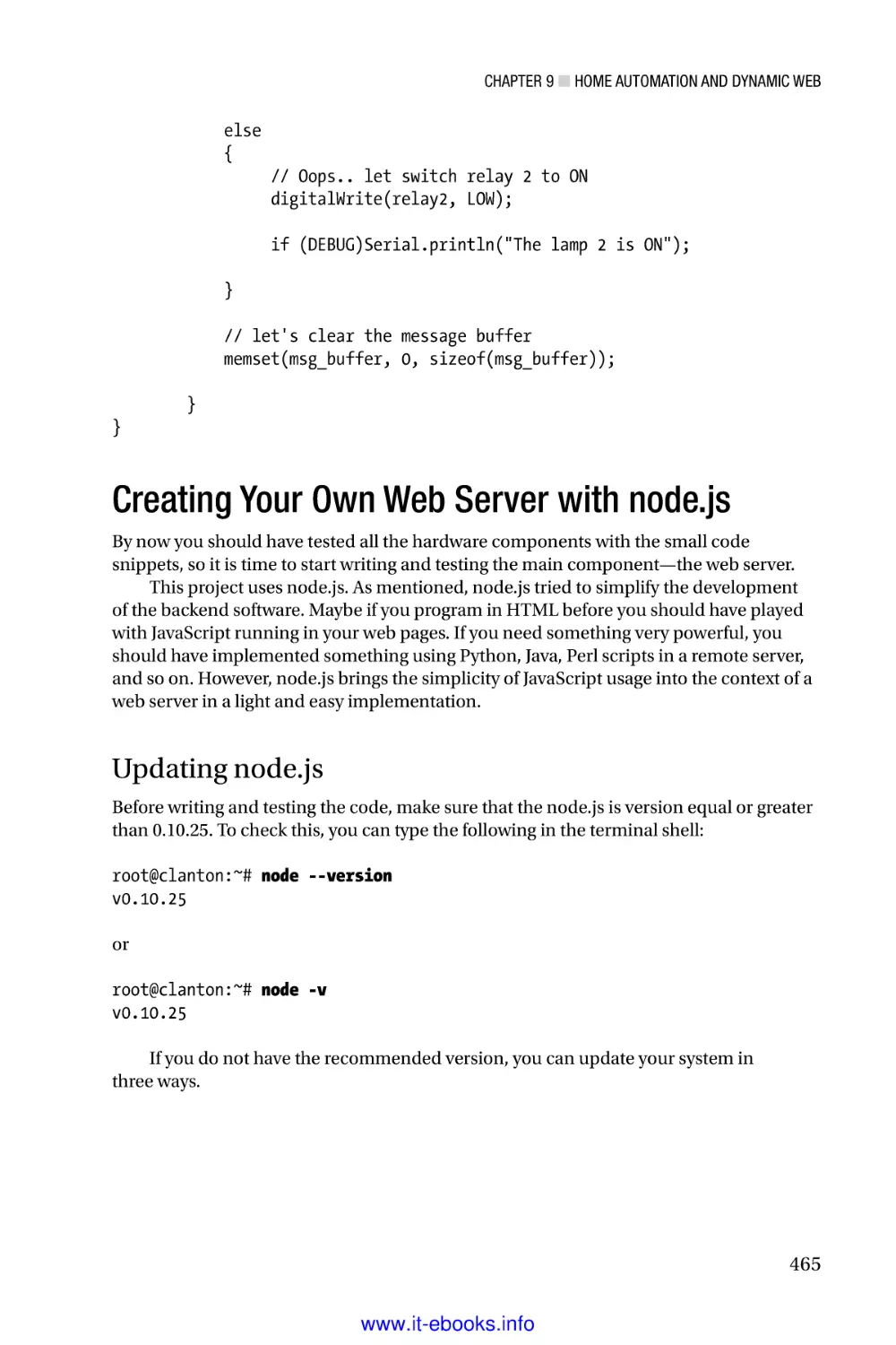 Creating Your Own Web Server with node.js
Updating node. js