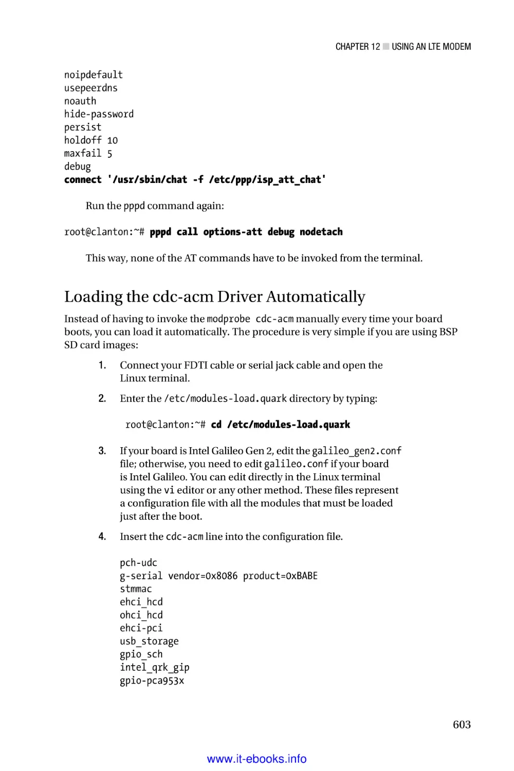 Loading the cdc-acm Driver Automatically