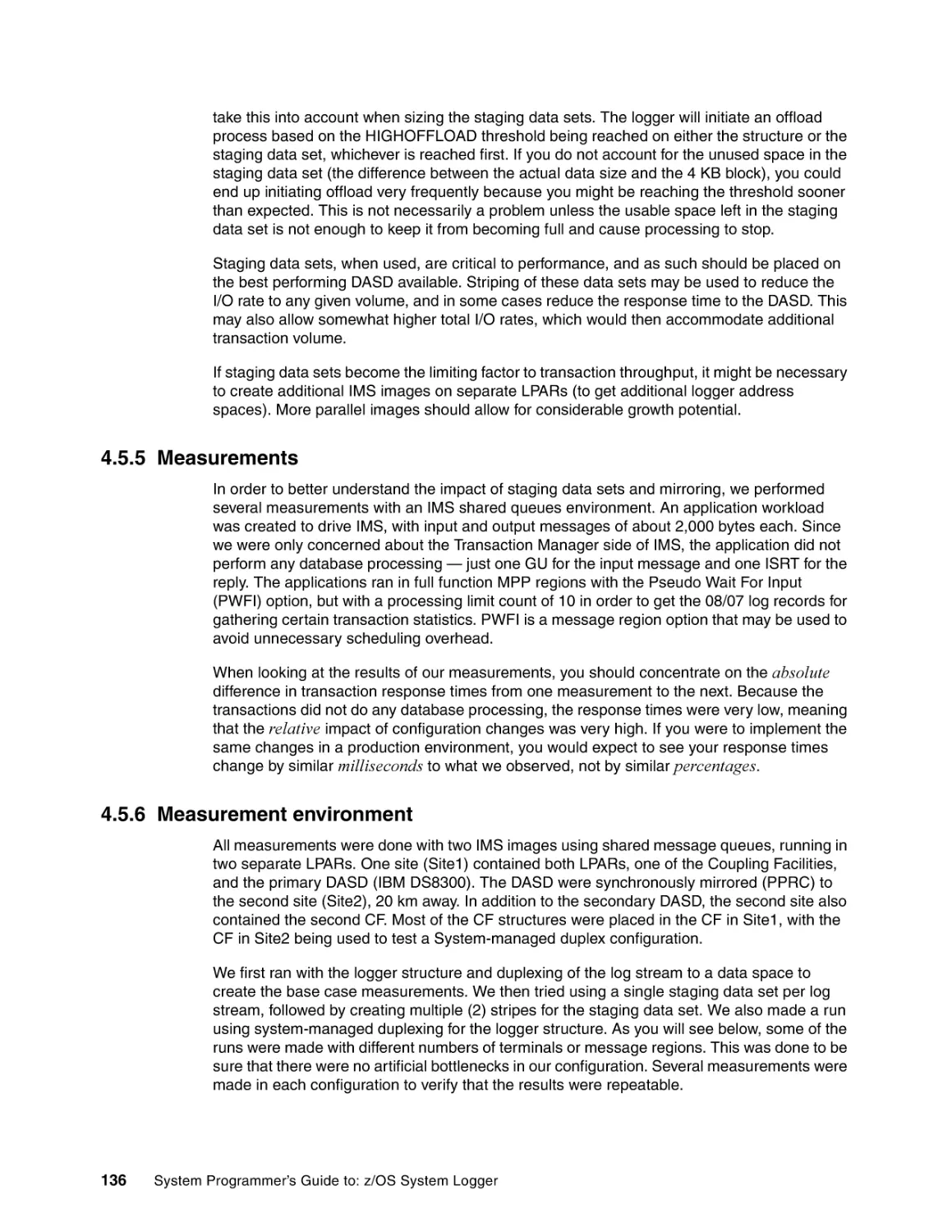 4.5.5 Measurements
4.5.6 Measurement environment