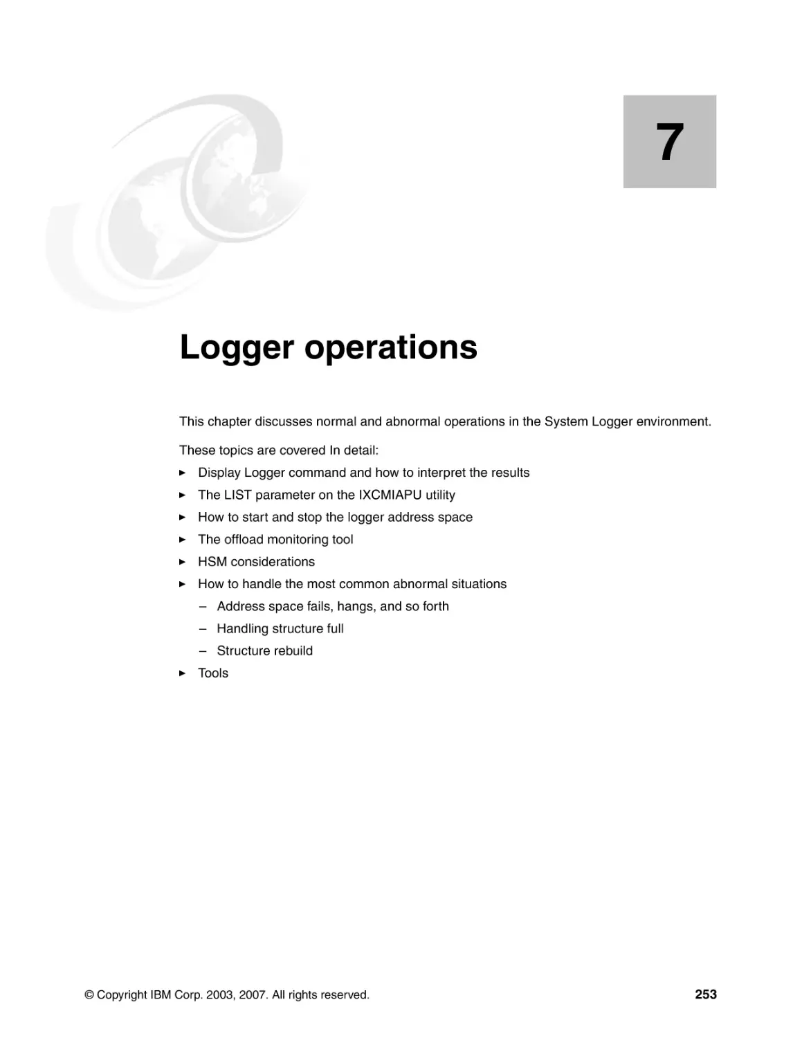 Chapter 7. Logger operations