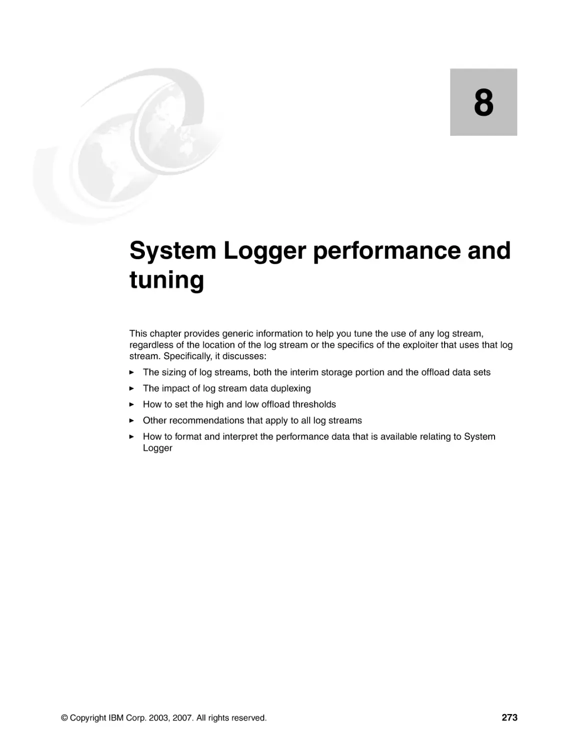 Chapter 8. System Logger performance and tuning