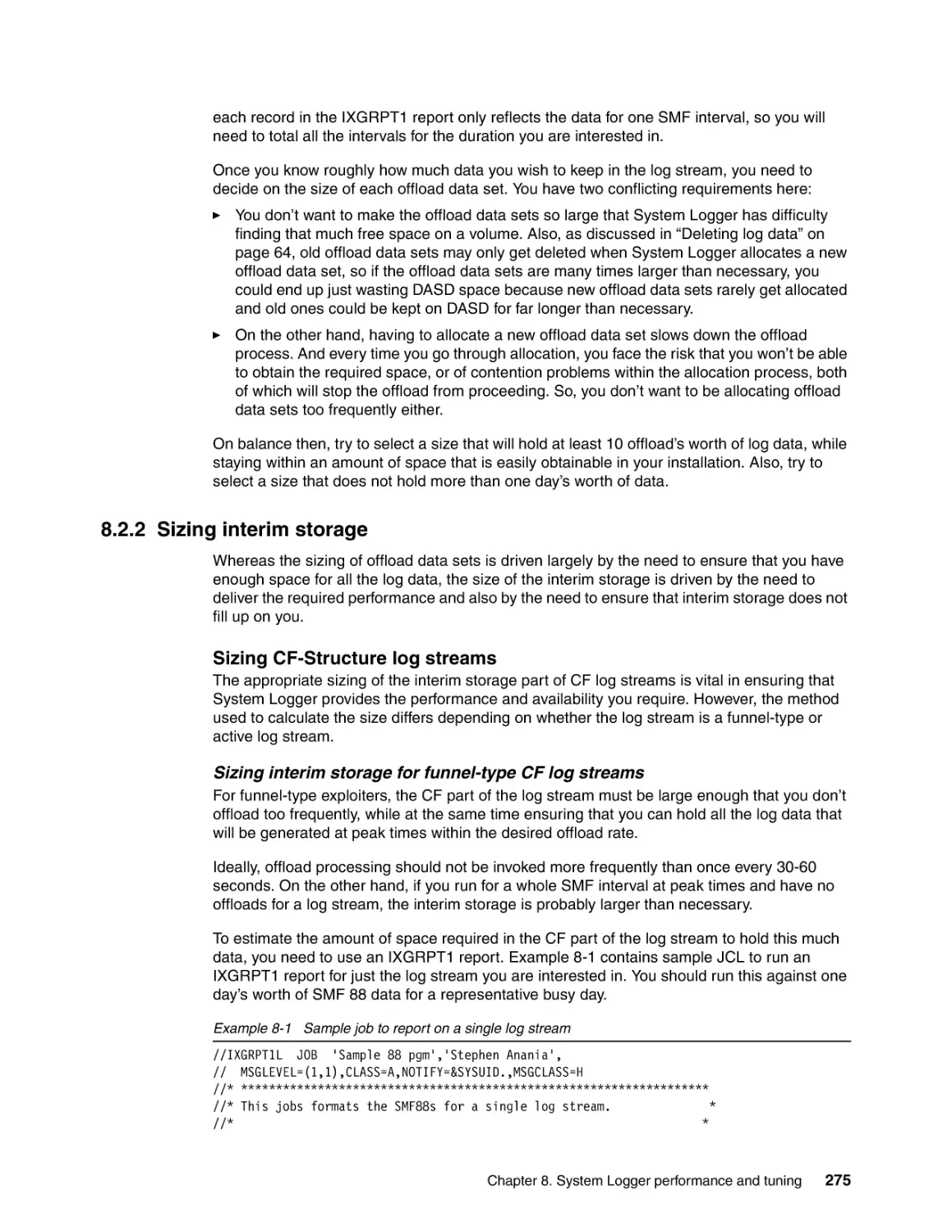 8.2.2 Sizing interim storage