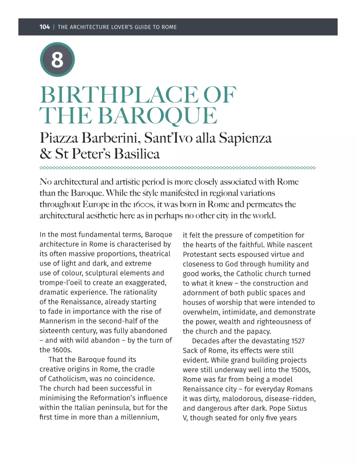 8 BIRTHPLACE OF THE BAROQUE