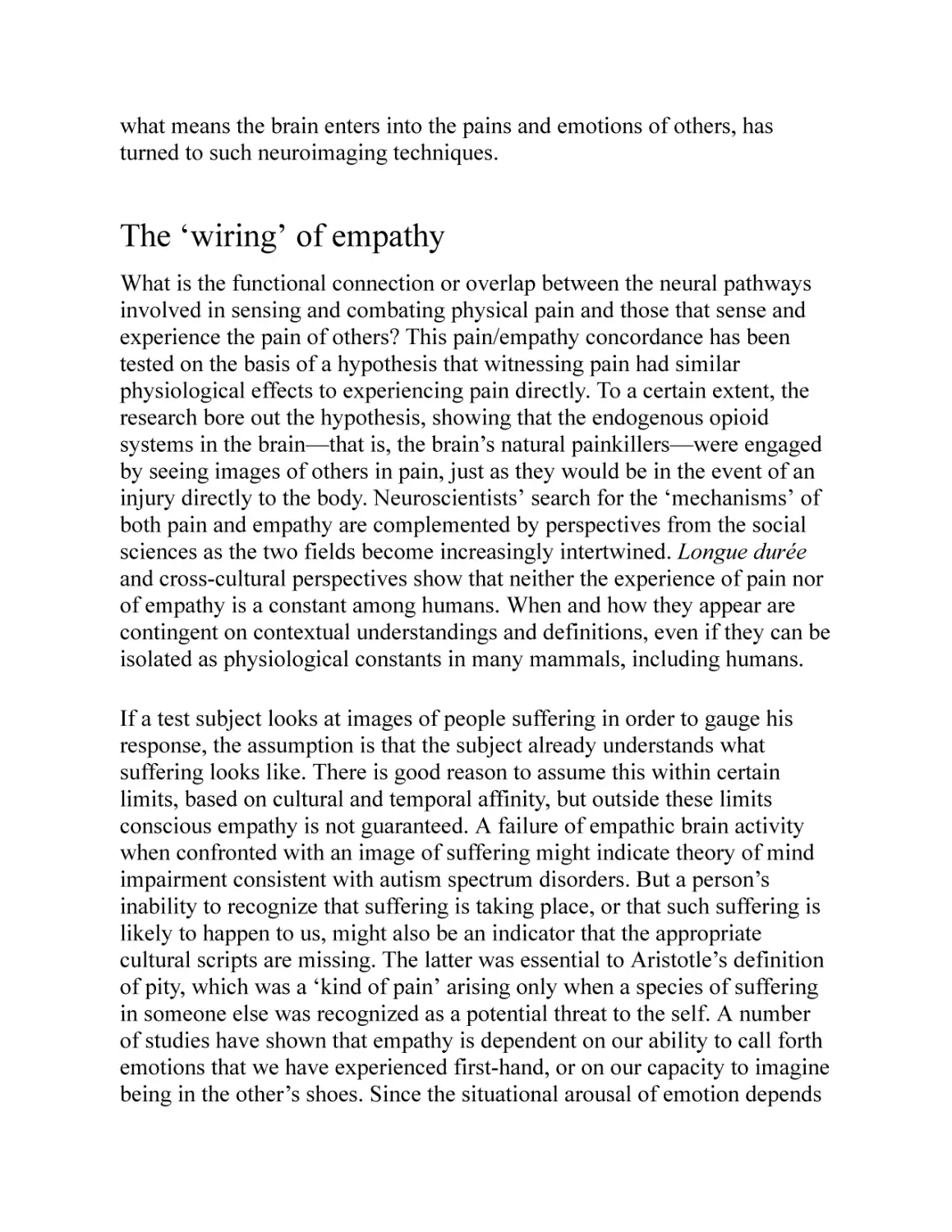 The ‘wiring’ of empathy