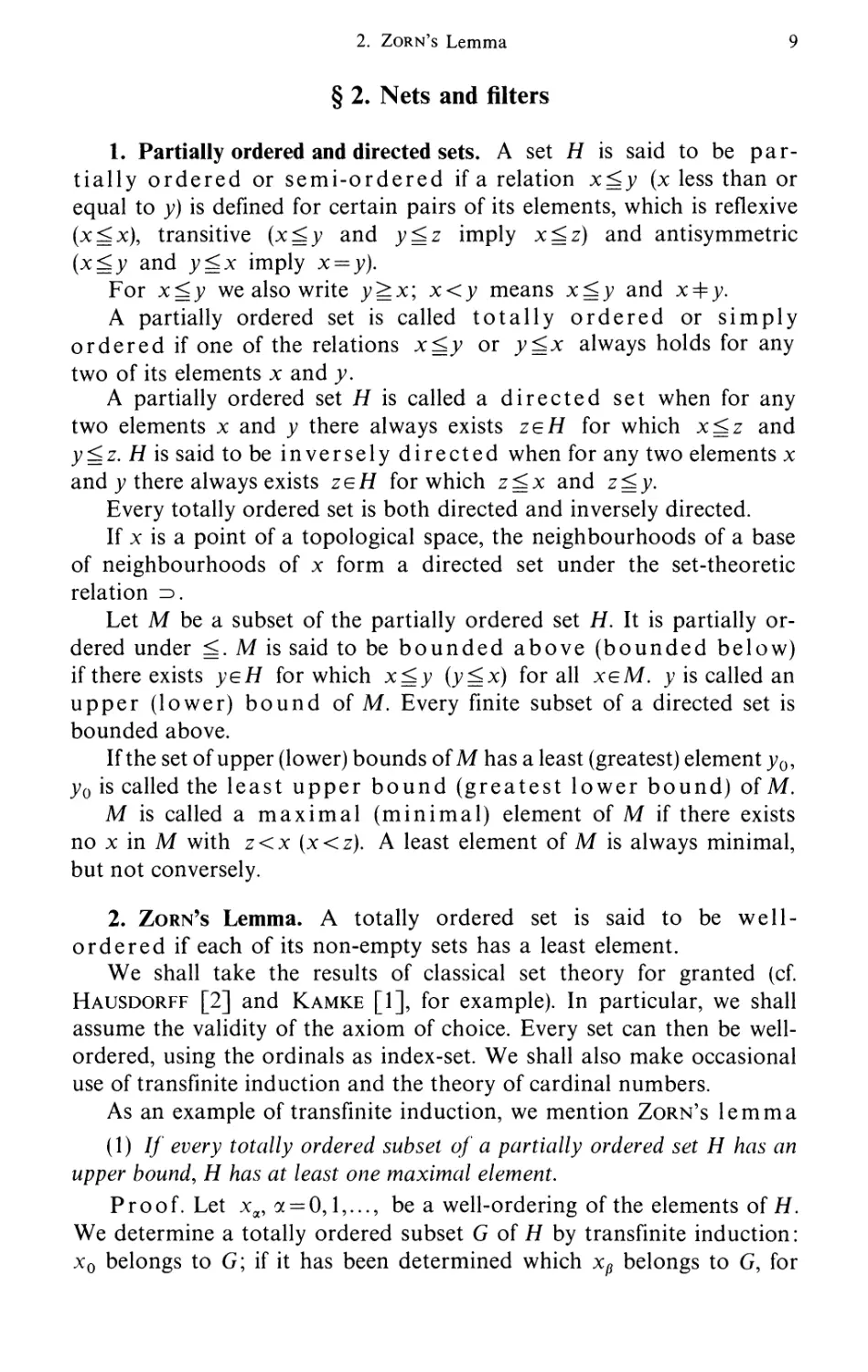 §2. Nets and filters
2. Zorn's lemma