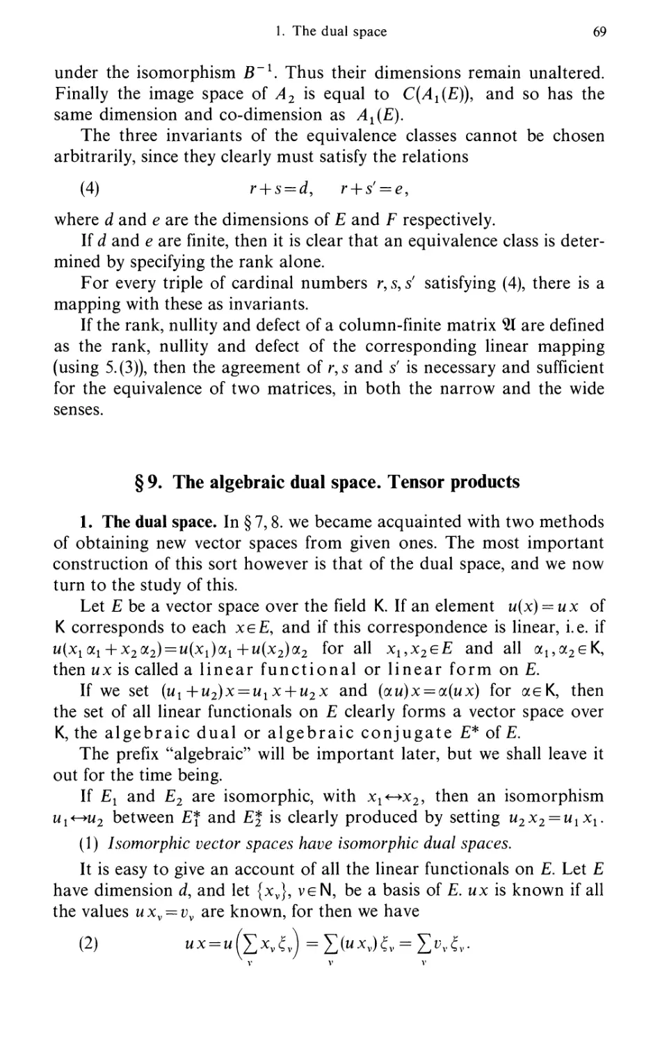 §9. The algebraic dual space. Tensor products