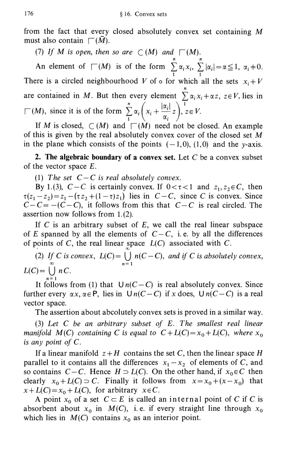 2. The algebraic boundary of a convex set
