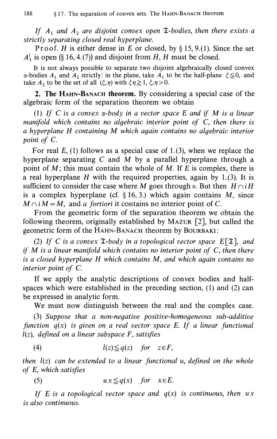 2. The Hahn-Banach theorem