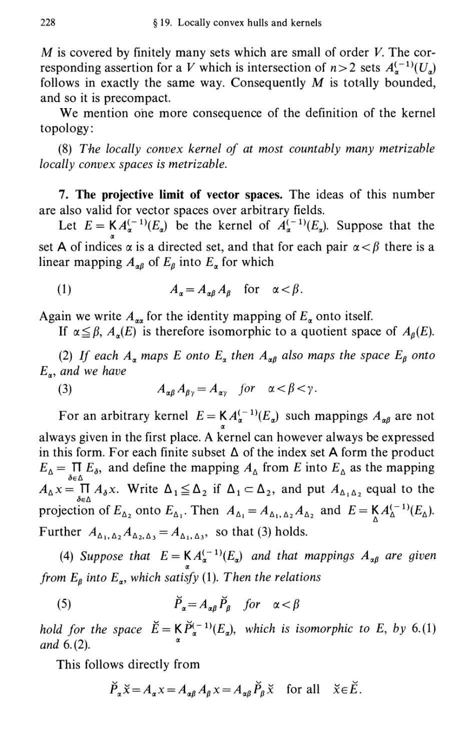 7. The projective limit of vector spaces
