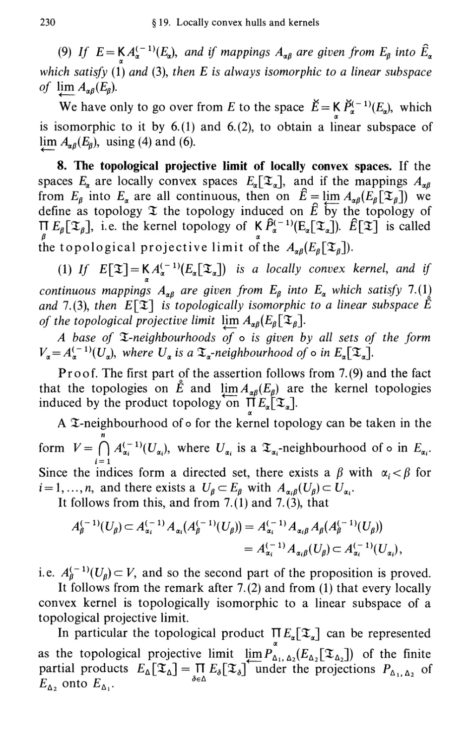 8. The topological projective limit of locally convex spaces