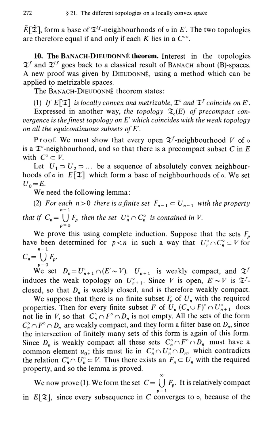 10. The Banach-Dieudonne theorem