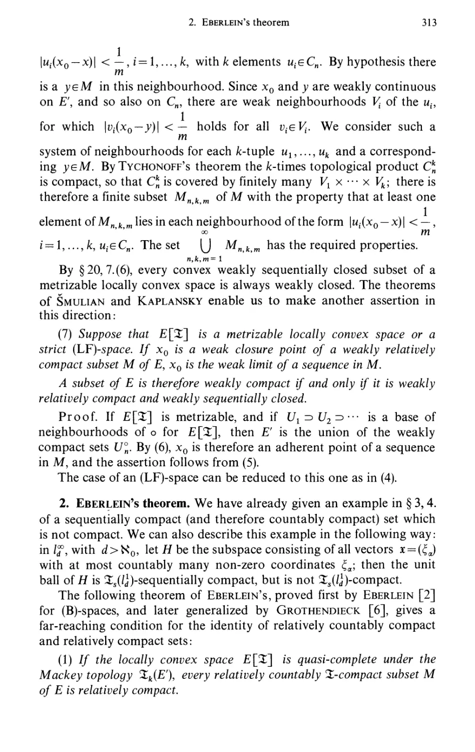 2. Eberlein's theorem