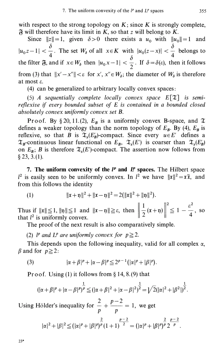 7. The uniform convexity of the lp and Lp spaces